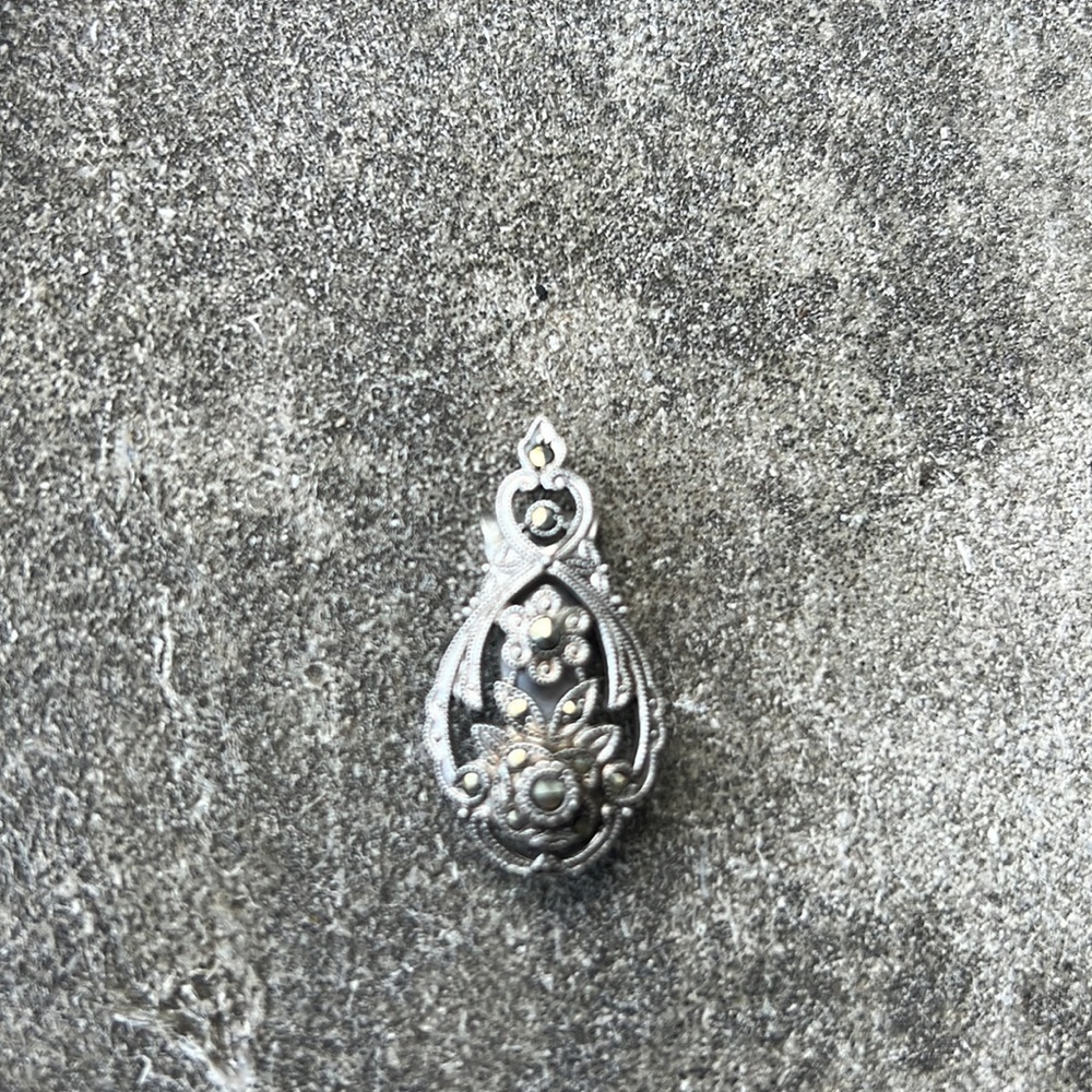 Antique/Vintage Sterling Silver Marcasite Pin